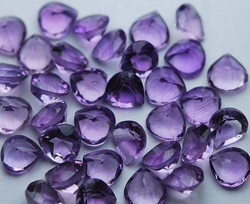 5 Matched Pair Finest Quality Natural Pink Amethyst Faceted Heart Shaped 7mm - Jalvi & Co.