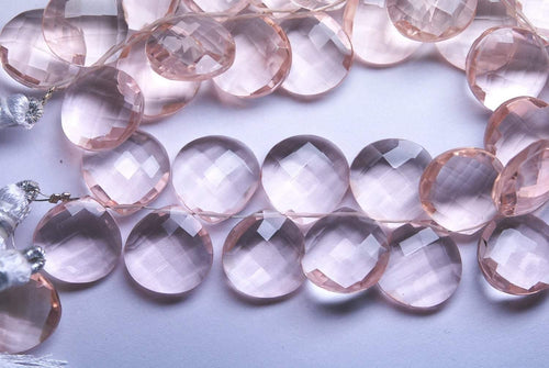 5 Matched Pair,Morganite Pink Quartz Faceted Heart Shape Briolette, Size 14mm - Jalvi & Co.