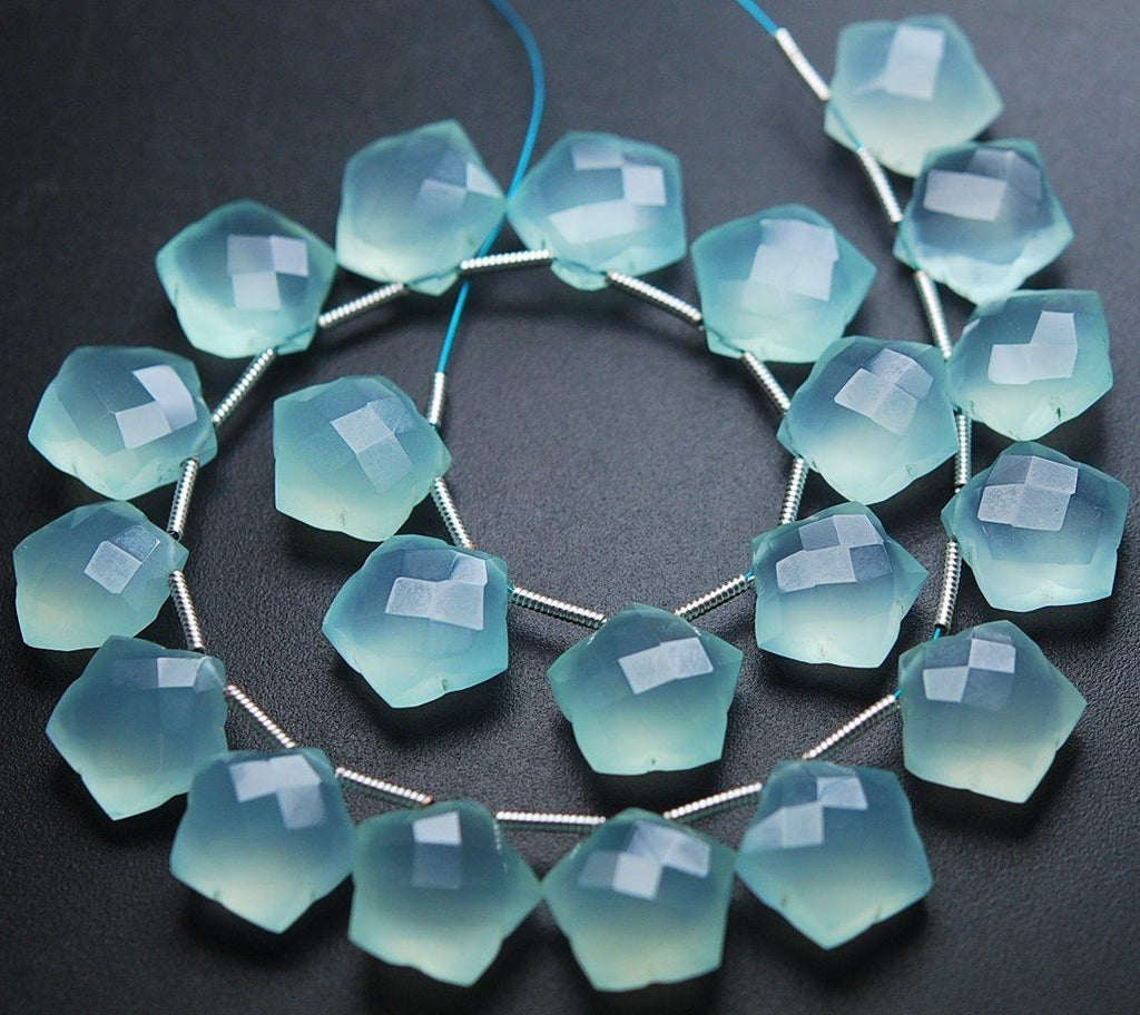 5 Matched Pairs Aqua Chalcedony Faceted Star Shape Briolette Size 12mm - Jalvi & Co.