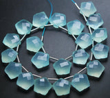 5 Matched Pairs Aqua Chalcedony Faceted Star Shape Briolette Size 12mm