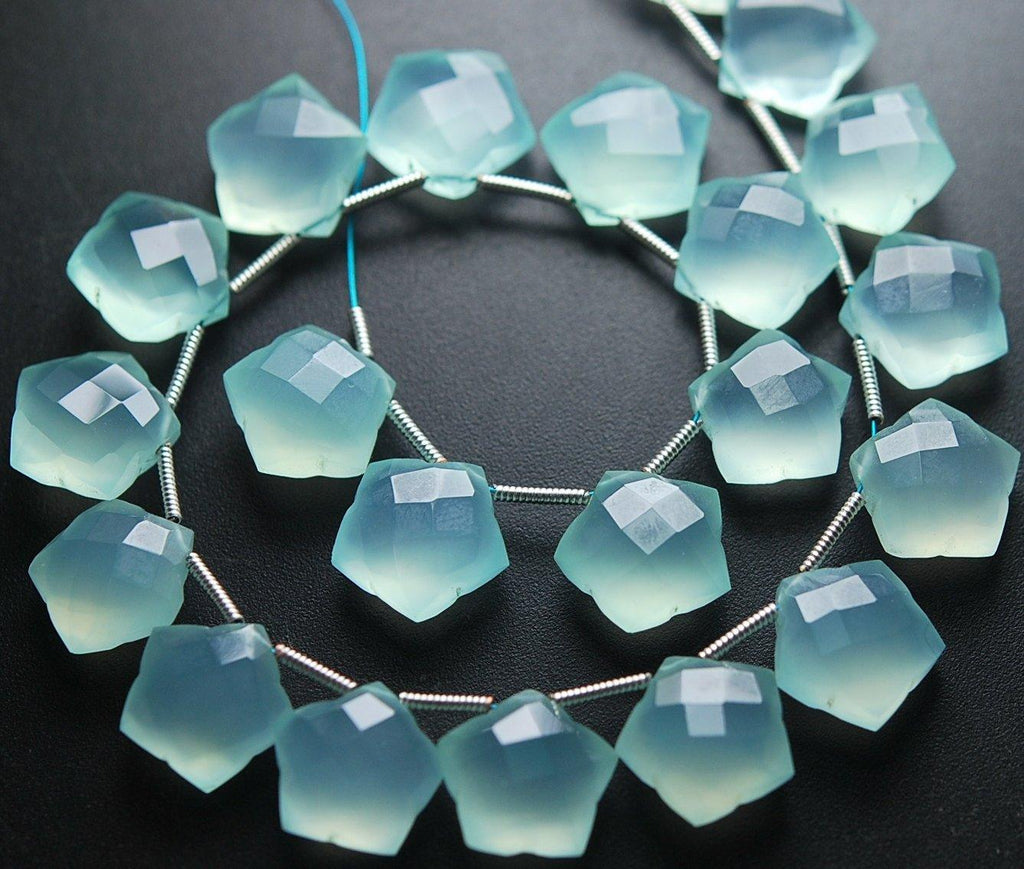 5 Matched Pairs Aqua Chalcedony Faceted Star Shape Briolette Size 12mm - Jalvi & Co.