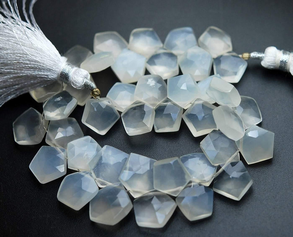 5 Matched Pairs, Finest Quality, White Moonstone Faceted Star Shape Briolettes, 9.5-10mm - Jalvi & Co.