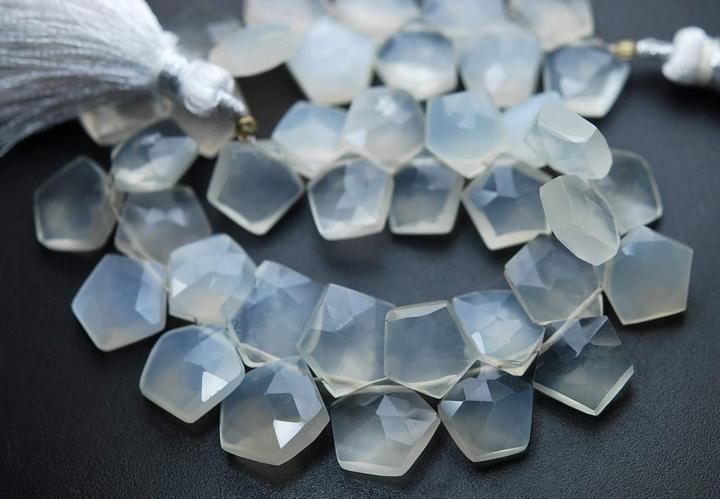 5 Matched Pairs, Finest Quality, White Moonstone Faceted Star Shape Briolettes, 9.5-10mm - Jalvi & Co.