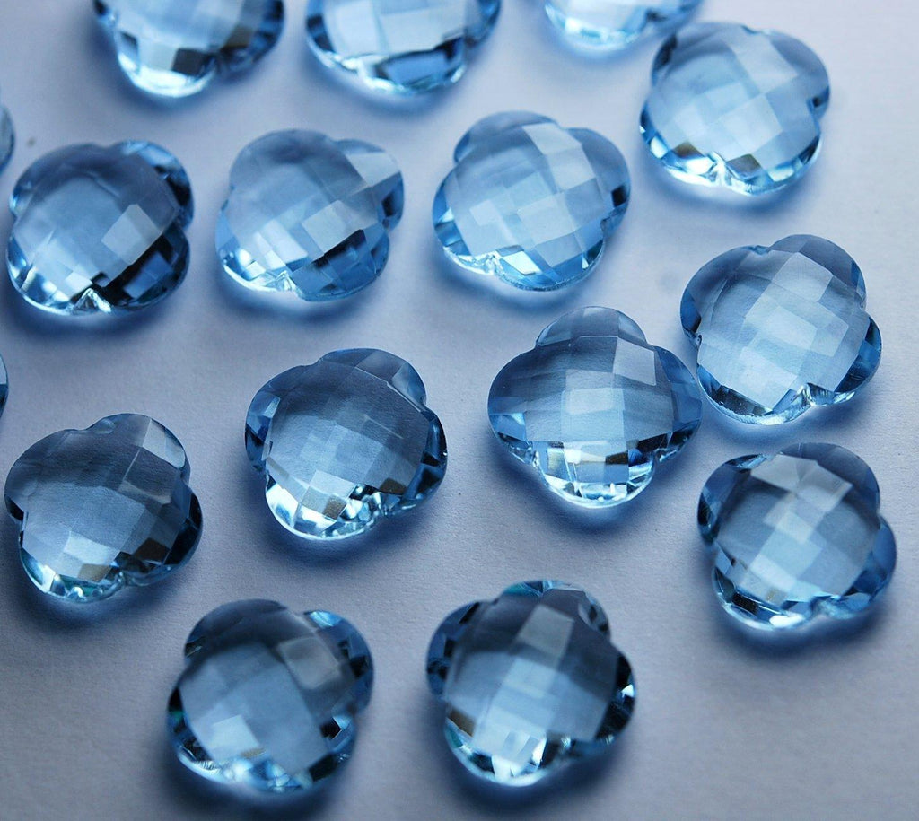 5 Matched Pairs,Aquamarine Blue Quartz Faceted Fancy Cushion Shape Briolettes, 14mm - Jalvi & Co.