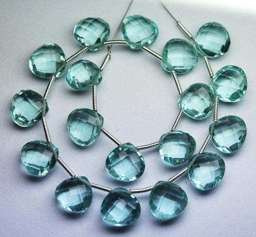 5 Matched Pairs,Green Amethyst Quartz Faceted Heart Shaped Briolettes, 10mm - Jalvi & Co.