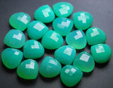 5 Matched Pairs,Undrilled Chrysoprase Chalcedony Faceted Heart Shape, 14mm