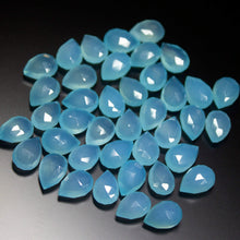 Load image into Gallery viewer, 5 Matching Pair Natural Aqua Chalcedony Faceted Pear Drop Briolette Beads 10mm - Jalvi &amp; Co.