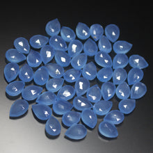 Load image into Gallery viewer, 5 Matching Pair Natural Blue Chalcedony Faceted Pear Drop Briolette Beads 10mm - Jalvi &amp; Co.