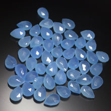 Load image into Gallery viewer, 5 Matching Pair Natural Blue Chalcedony Faceted Pear Drop Briolette Beads 14mm - Jalvi &amp; Co.