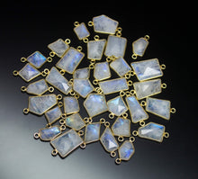 Load image into Gallery viewer, 5 pcs, 15-21mm, Moonstone Step Cut Shaped 925 Sterling Silver Connector, Jewelry Finding, Moonstone Connector - Jalvi &amp; Co.