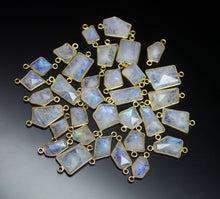 Load image into Gallery viewer, 5 pcs, 15-21mm, Moonstone Step Cut Shaped 925 Sterling Silver Connector, Jewelry Finding, Moonstone Connector - Jalvi &amp; Co.