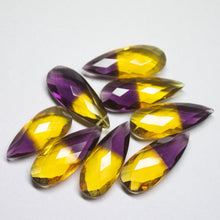 Load image into Gallery viewer, 5 Pcs, 24mm, Beautiful Bi Ametrine Quartz Faceted Pear Drops Matching Pair Briolettes - Jalvi &amp; Co.