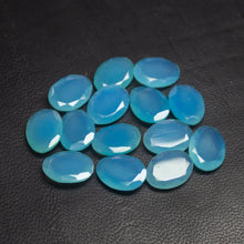 Load image into Gallery viewer, 5 pieces Blue Chalcedony Rose Cut Oval Shape Loose Gemstone Matching Pair 16x12mm - Jalvi &amp; Co.