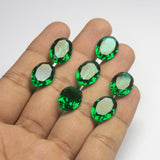 5 pieces Green Emerald Quartz Faceted Oval Shape Loose Gemstone 16x12mm