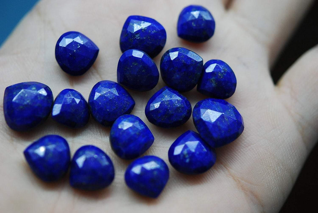 5 Pieces Lapis Lazuli Feceted Heart Briolettes 12mm Approx - Jalvi & Co.
