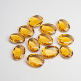 5 pieces Yellow Citrine Quartz Faceted Oval Shape Loose Gemstone 15mm to 17mm