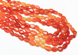 5 Strand Lot Shaded Orange Carnelian Smooth Oval Loose Beads Strand 14