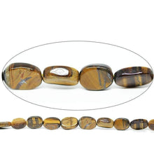 Load image into Gallery viewer, 5 Strand Lot Tigers Eye Smooth Oval Loose Gemstone Beads Strand 10mm 15mm 13&quot; - Jalvi &amp; Co.