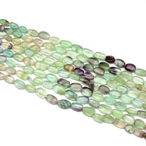 5 Strand Multi Fluorite Natural Smooth Oval Gemstone Loose Beads 9mm 10mm 14