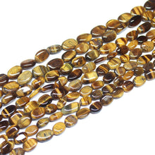 Load image into Gallery viewer, 5 Strand Natural Brown Tiger Eye Smooth Oval Gemstone Beads Strand 13&quot; 8mm 13mm - Jalvi &amp; Co.