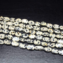 Load image into Gallery viewer, 5 Strand Natural Dalmatian Jasper Smooth Oval Loose Gemstone Beads 10mm 11mm 14&quot; - Jalvi &amp; Co.