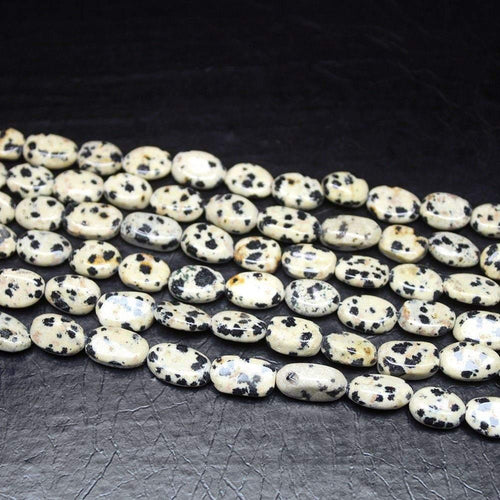 5 Strand Natural Dalmatian Jasper Smooth Oval Loose Gemstone Beads 10mm 11mm 14