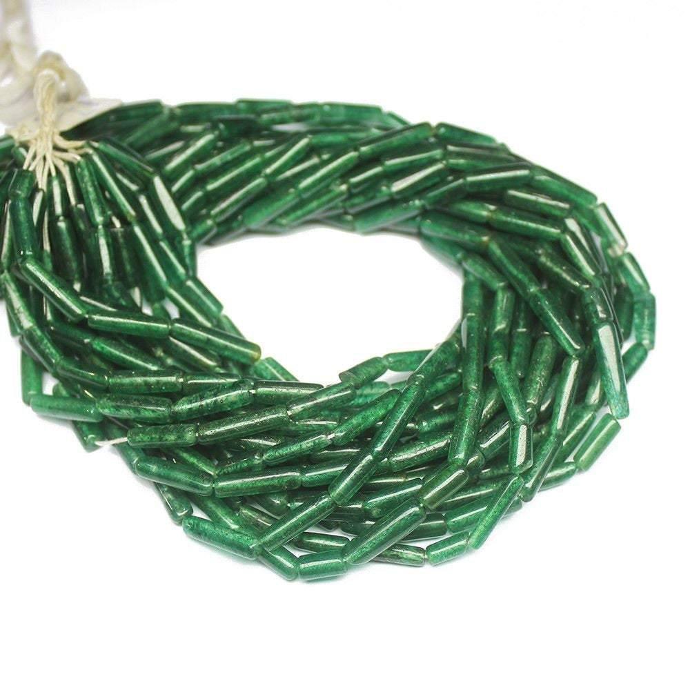 5 Strand Natural Jade Smooth Tube Gemstone Loose Beads 13" 8mm 14mm - Jalvi & Co.