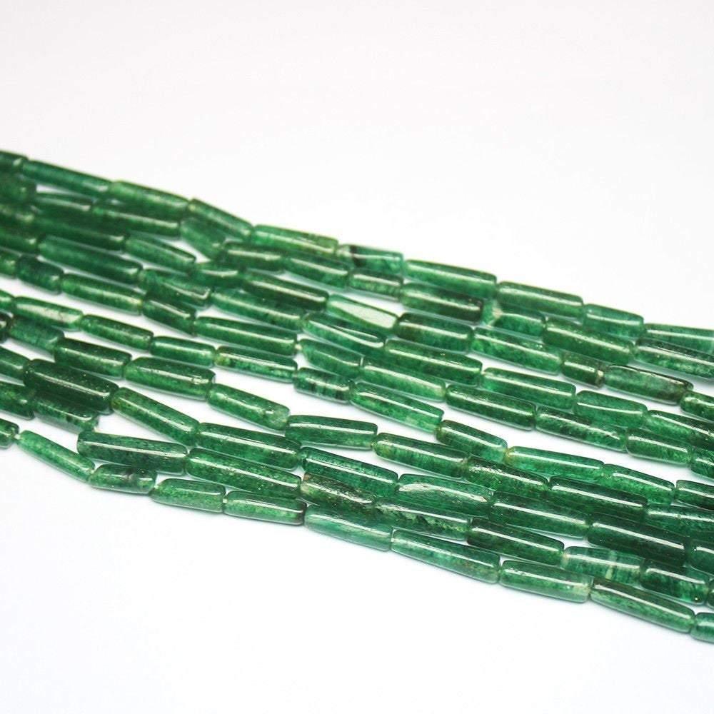 5 Strand Natural Jade Smooth Tube Gemstone Loose Beads 13" 8mm 14mm - Jalvi & Co.