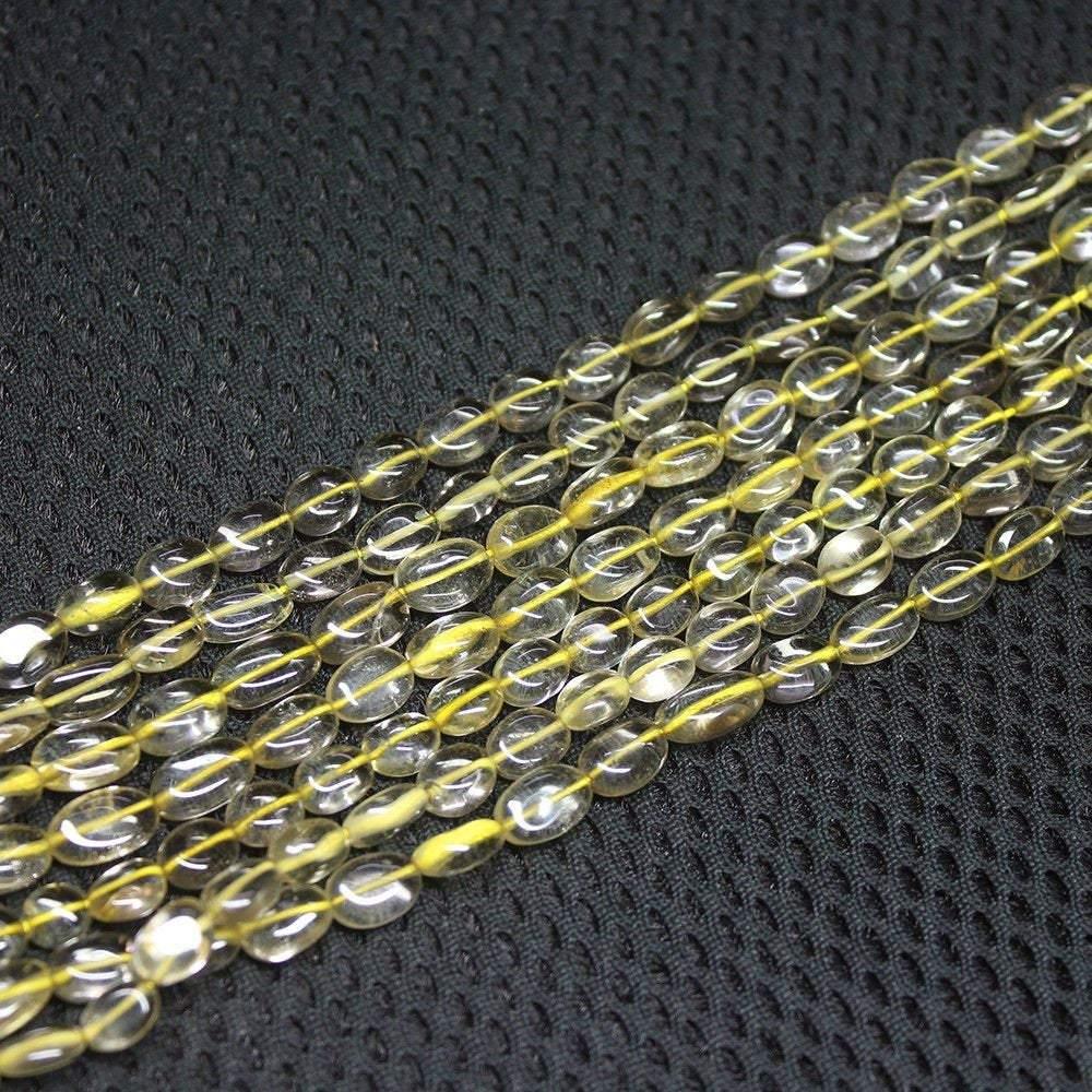 5 Strand Natural Lemon Quartz Gemstone Smooth Oval Beads Strand 7mm 12mm 13" - Jalvi & Co.