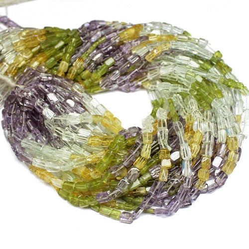 5 Strand Natural Multi Smooth Rectangle Gemstone Loose Spacer Beads 6mm 7mm 15