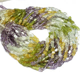 5 Strand Natural Multi Smooth Rectangle Gemstone Loose Spacer Beads 6mm 7mm 15