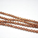 5 Strand Natural Orange Goldstone Smooth Round Loose Ball Beads 8mm 15
