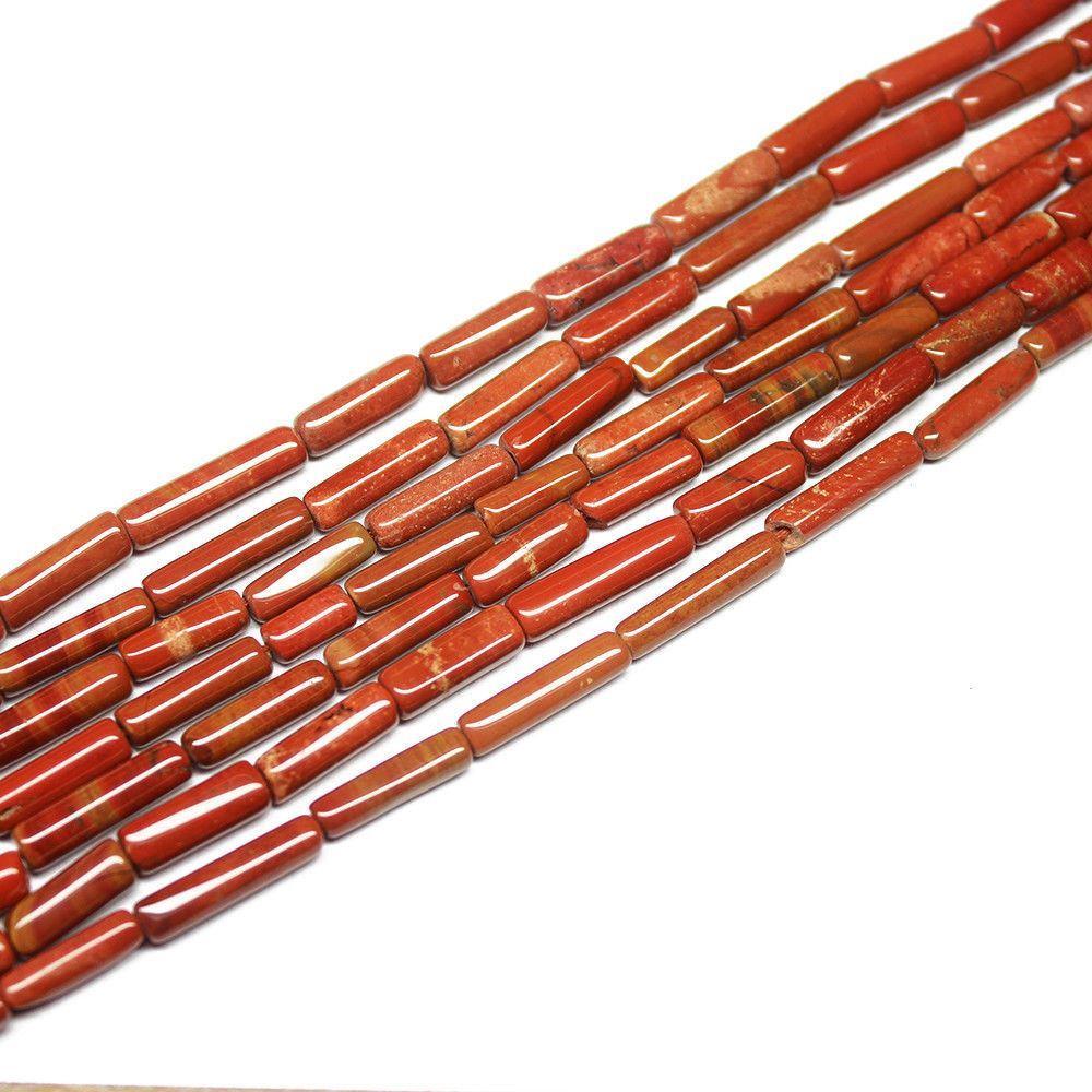 3 Strands Natural Red Jasper Gemstone Smooth Tube Beads Strand 10mm 16mm 14