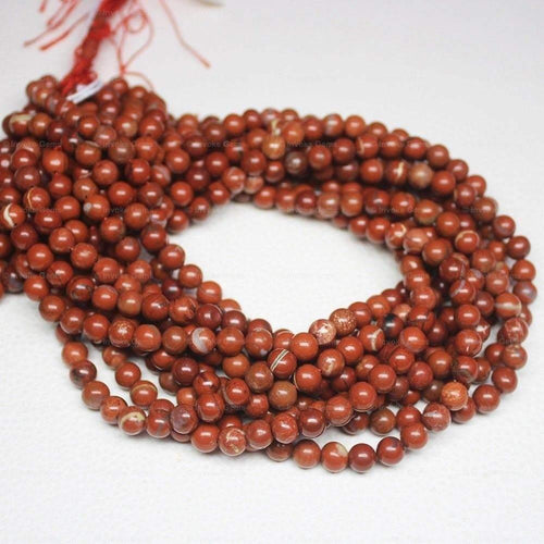 5 Strand Natural Red Jasper Smooth Round Ball Gemstone Loose Beads 5mm 13