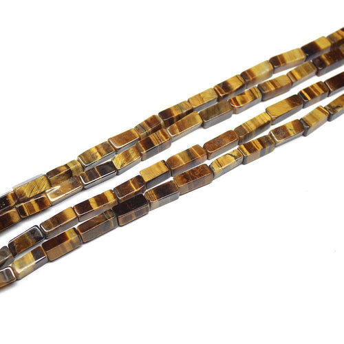 5 Strand Natural Tiger Eye Smooth Rectangle Gemstone Beads Strand 13