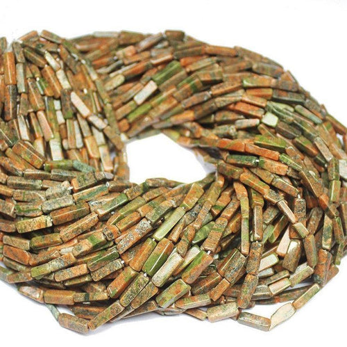 5 Strand Natural Unakite Smooth Rectangle Gemstone Loose Beads 8mm 11mm 14