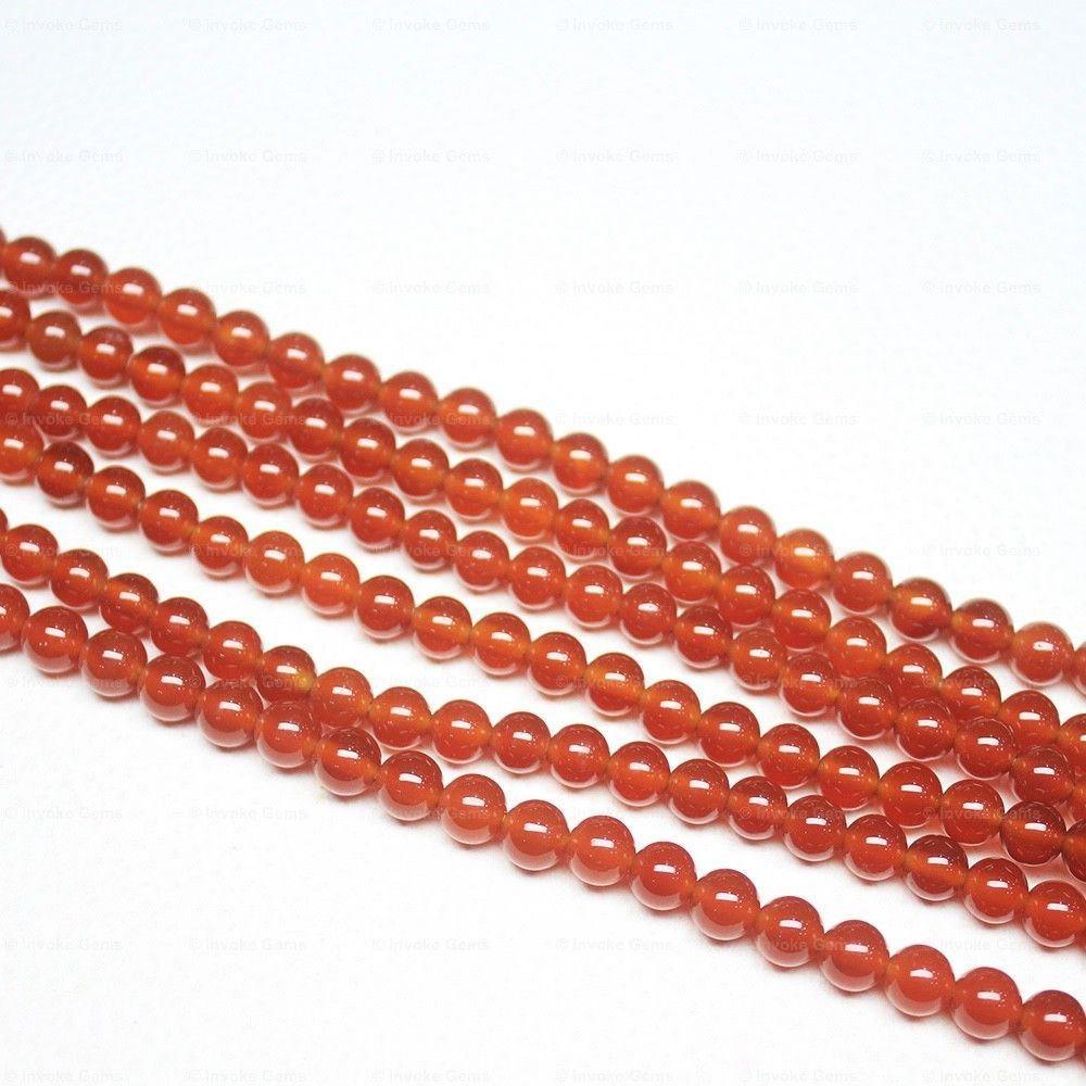 5 Strand Red Onyx Natural Smooth Round Ball Spacer Gemstone Loose Beads 15" 6mm - Jalvi & Co.