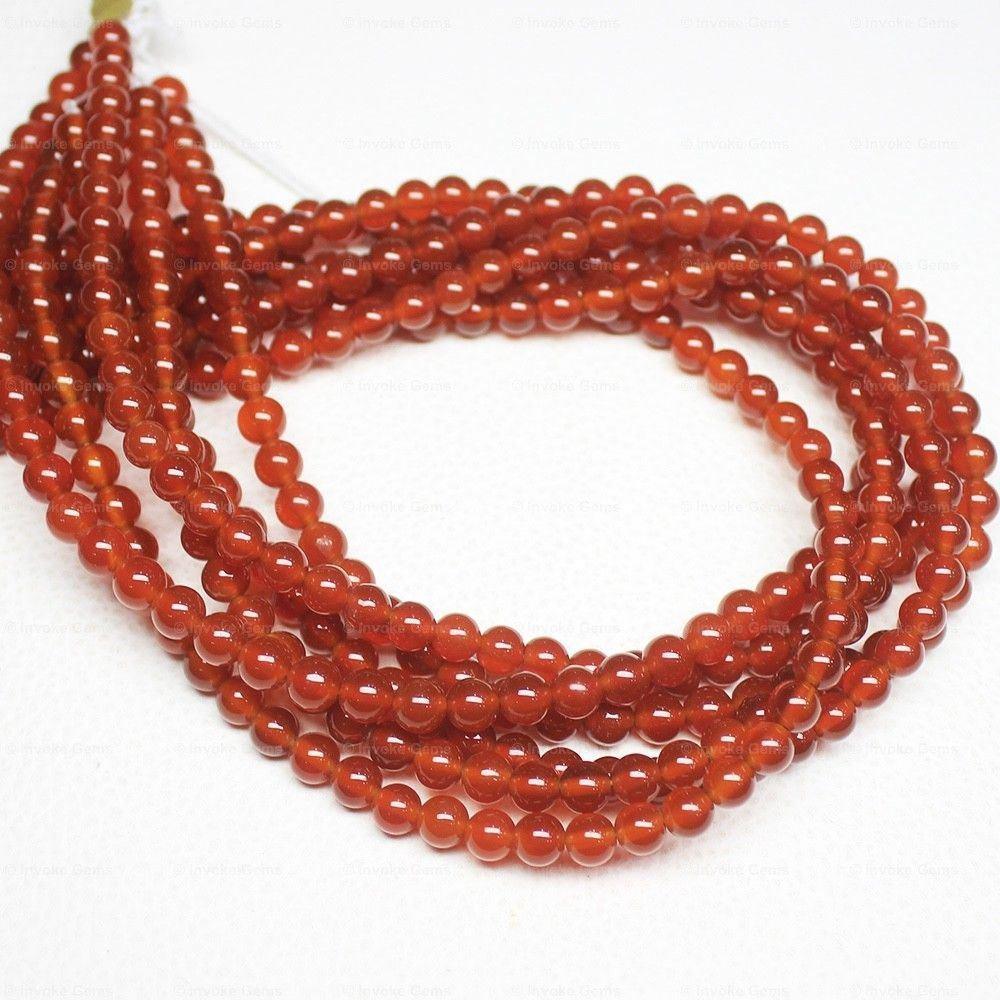 5 Strand Red Onyx Natural Smooth Round Ball Spacer Gemstone Loose Beads 15" 6mm - Jalvi & Co.