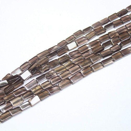 5 Strand Smoky Quartz Gemstone Smooth Rectangle Beads Strand 8mm 10mm 14