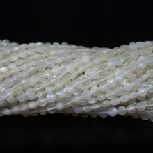 Load image into Gallery viewer, 5 strands, 13 inch, 4mm, White Moonstone Faceted Round Coin Loose Gemstone Beads Strand, Moonstone Beads - Jalvi &amp; Co.