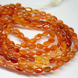 5 strands, 13 inches, 8mm 10mm, Natural Orange Carnelian Smooth Oval Shape Beads, Carnelian Beads