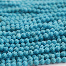 Load image into Gallery viewer, 5 Strands Blue Turquoise Faceted Round Ball Beads Strand 13 inches 2mm - Jalvi &amp; Co.