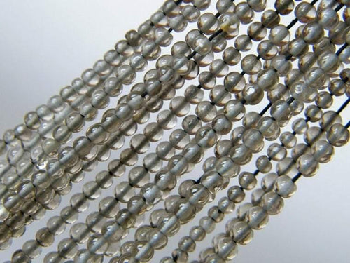 5 Strands Brown Smoky Quartz Smooth Round Ball Gemstone Loose Beads 5mm 14