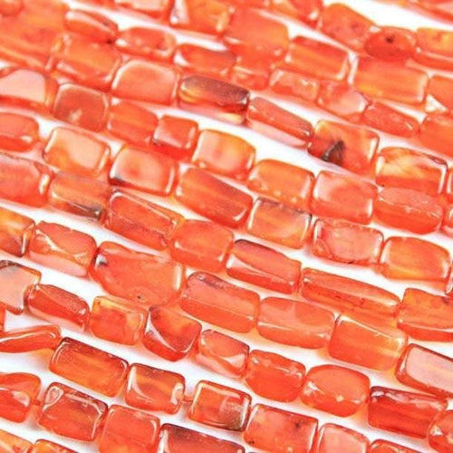5 Strands Carnelian Smooth Polished Rectangle Gemstone Loose Beads 7mm 8mm 14