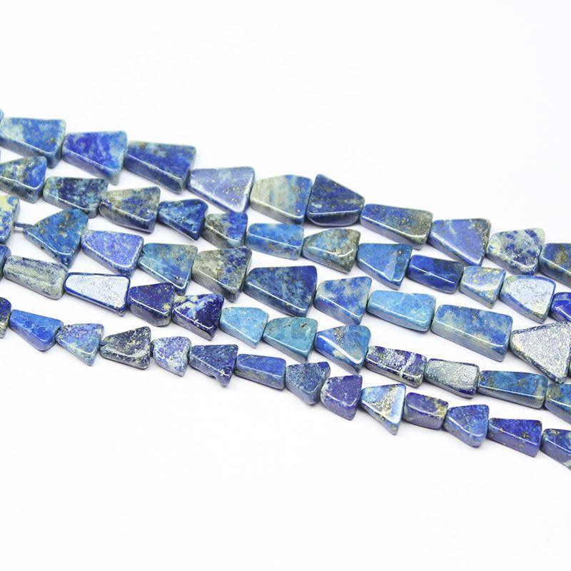 5 Strands Lapis Lazuli Smoot Trillion Loose Gemstone Beads Strand 13" 5mm 12mm - Jalvi & Co.