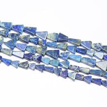 Load image into Gallery viewer, 5 Strands Lapis Lazuli Smoot Trillion Loose Gemstone Beads Strand 13&quot; 5mm 12mm - Jalvi &amp; Co.