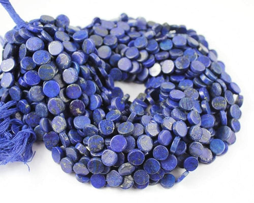 5 Strands Natural Blue Lapis Lazuli Smooth Loose Spacer Coin Beads 13