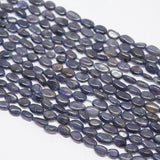 5 strands Natural  Dyed Water Sapphire Gemstone Iolite Smooth Oval Beads 13