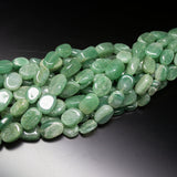 5 Strands, Natural Green Jade Smooth Oval Shape Gemstone Beads Strands 9-13mm