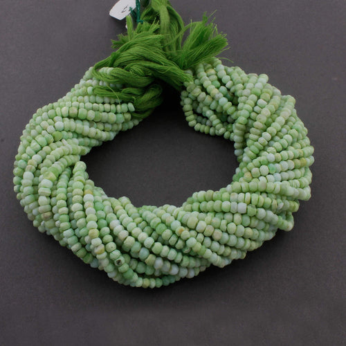 5 Strands Natural Green Opal Faceted Rondelle Beads Strand 13 inches 3mm - Jalvi & Co.